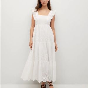 Mango white eyelet maxi dress